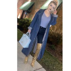 Fashion Nova Gold Heeled Boots